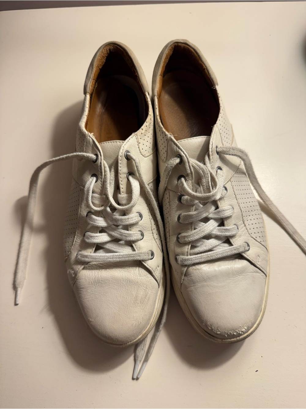 H.S. Trask White Leather Sneakers
